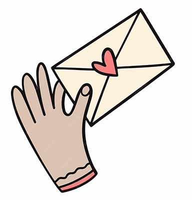Illustratie van een envelop met "@" symbool, dat e-mailcommunicatie symboliseert.