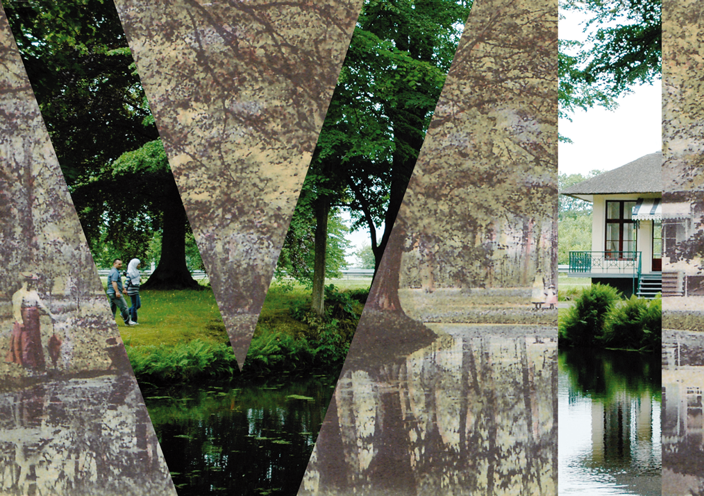 “Een werk dat ik maakte voor de 6e internationale expositie in Park Vijversburg (2006). Het laat twee tijden samenkomen: een oude ansichtkaart en de huidige situatie van het park, met het VI als subtiel accent in vernis.”